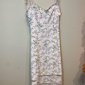 Lulu's White Floral Midi Dress